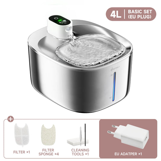 4L Wireless Cat Water Fountain – Automatic Pet Water Dispenser with Motion Sensor for Cats & Small Dogs